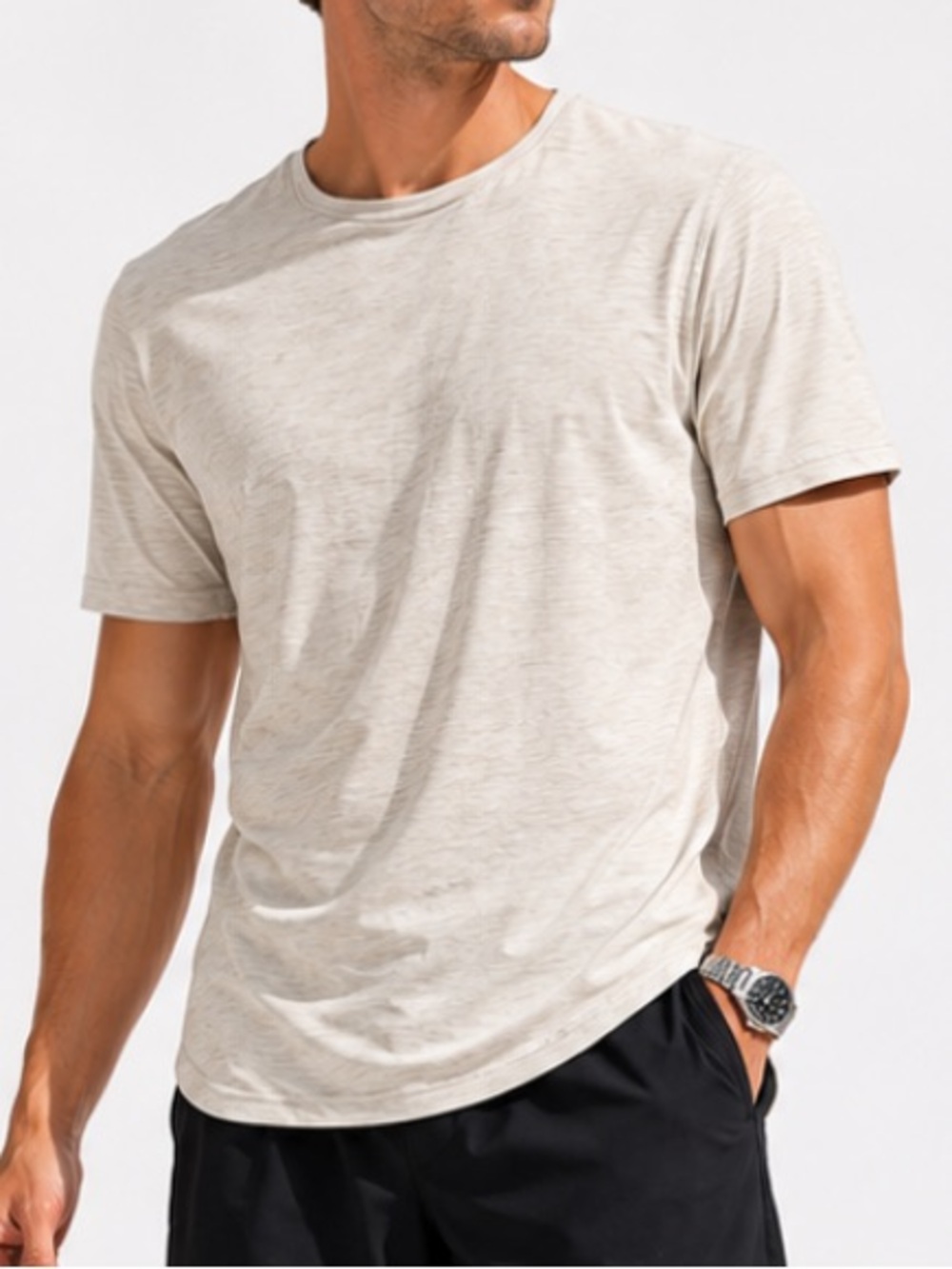 Lululemon Men’s Short Sleeve T-Shirt - Size Small - Oatmeal Heather